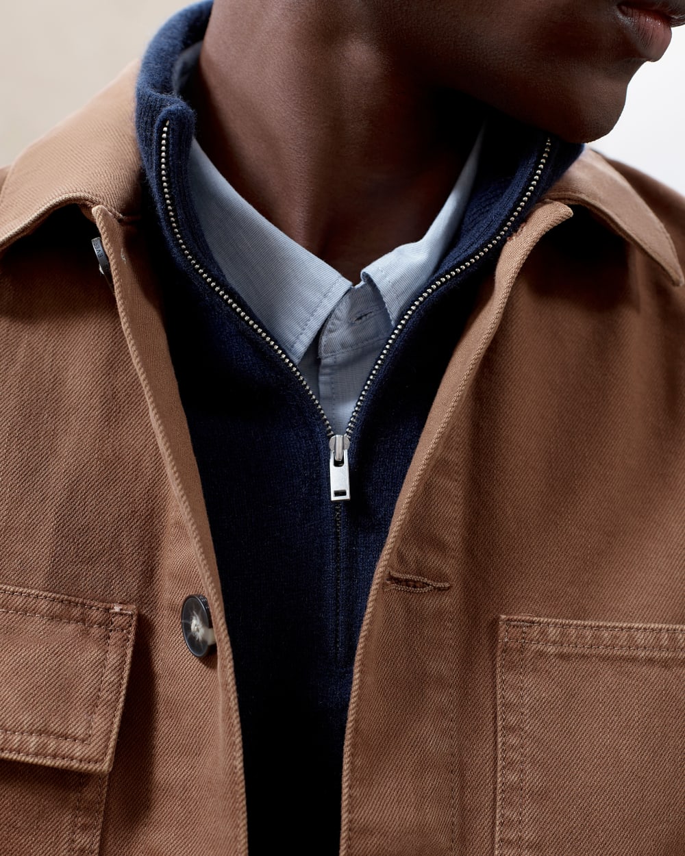 Cashmere Quarter Zip Sweater |  Navy