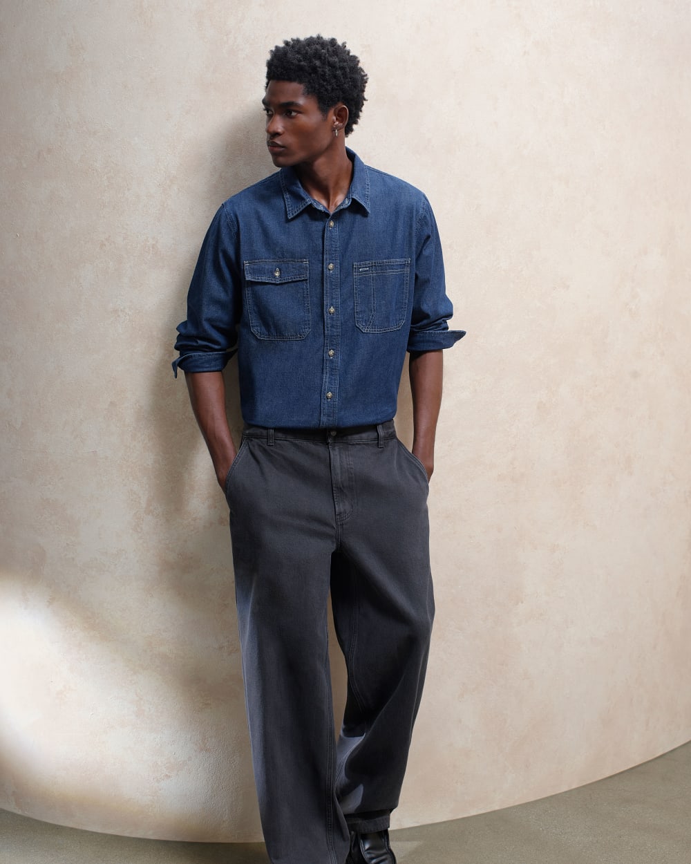 Denim Utility Shirt | Dark Indigo